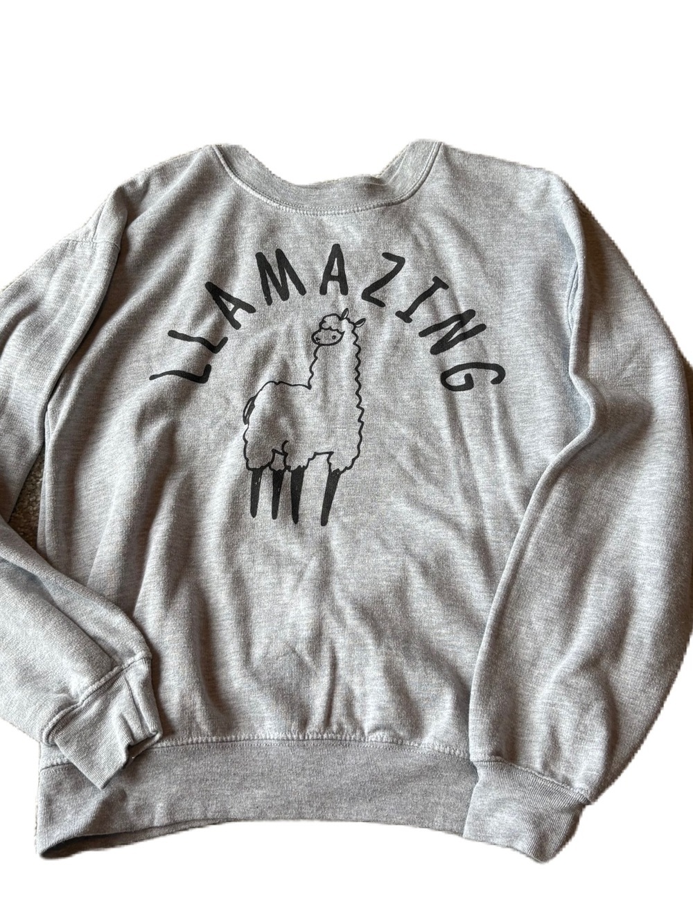 Llamazing Graphic Sweatshirt Gray XS Wound Up Llama